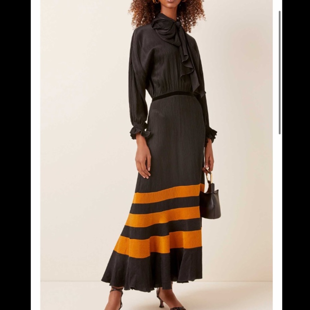 Brand new black silk midi dress Johanna Ortiz dress
